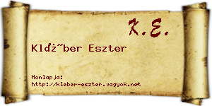 Kléber Eszter névjegykártya